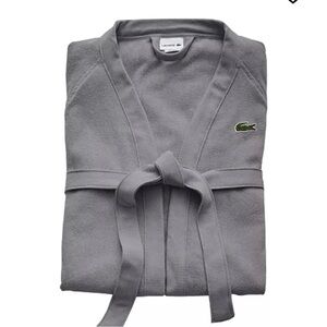 NWT LACOSTE LOGO PATCH 100% COTTON ROBE- ONE SIZE